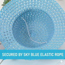 Load image into Gallery viewer, Babymoon Set of 2 | Baby Girls Summer Sunflower Straw Kids Sun Hat with Sling Purse Handbag | Beach Hat | 2-6 Years | Blue
