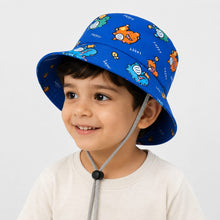 Load image into Gallery viewer, Babymoon Dinosaur Baby Boys Girls Kids Summer Cap with Head String Sun Beach Hat | Blue | 2-6 Year
