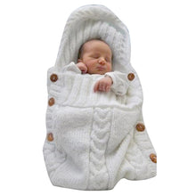 Load image into Gallery viewer, Babymoon Organic Knitted Woollen Swaddle Sleeping Bag | 0-3M  - White
