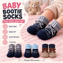 Load image into Gallery viewer, Babymoon Set of 3 | Non-Skid, Anti Slip Baby Socks Gift Box | Safety Protector | 0-9M | Blue
