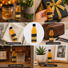 Load image into Gallery viewer, Babymoon Miniature Artificial Whiskey Bottle Model (8.9cm), Mini Empty Glass Art Bottle Showpiece | Fake Bottle Cake Topper Decoration | Food, Studio &amp; Baby Photoshoot | Decorative Add-ons
