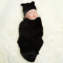 Load image into Gallery viewer, Babymoon Cotton Baby Swaddle | Wrapping Blanket | Baby Sleeping Wrap | New-Born Swaddle Wrap | 0-3Months | Black
