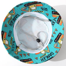 Load image into Gallery viewer, Babymoon Engineer Bucket Baby Boys Girls Kids Summer Cap with Head String Sun Beach Hat | Blue | 2-8
