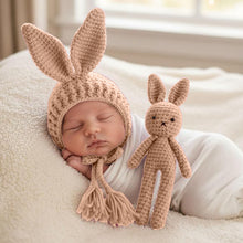 Load image into Gallery viewer, Babymoon Rabbit Toy with Cap New Born Baby Photography Shoot Props Costumes | Coffee
