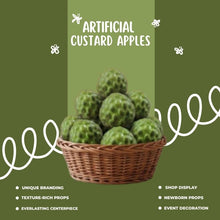 Load image into Gallery viewer, Babymoon | Set of 6 | Mix Simulation Fake Custard Apple | Artificial Plastic Model | Ornament Decoration | Photography Props Basket Display Filler Vegetables
