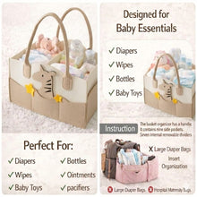 Load image into Gallery viewer, Babymoon Baby Products Caddy Diaper Organiser Bag | Multifunctional Travel Diaper Backpack Baby Wipes Felt Storage, Nursery, Foldable and Portable
