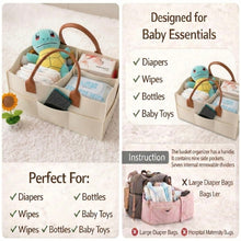 Load image into Gallery viewer, Babymoon Baby Products Caddy Diaper Organiser Bag | Multifunctional Travel Diaper Backpack Baby Wipes Felt Storage, Nursery, Foldable and Portable
