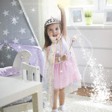Load image into Gallery viewer, Babymoon Set of 7 | Baby Girls Princess Cape Clock with Tiara Crown, Wand, Necklace, Ring, Earrings, Bracelet | Princess Girls Birthday Party Dress Costumes | Baby Gift Set | 3-8 Yrs
