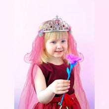 Load image into Gallery viewer, Babymoon Diamond Princess Birthday Party Girls Crown Headband with Veil | Hair Accessories | 3-8 Yrs
