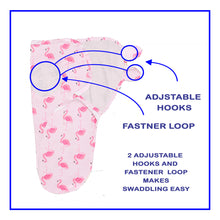 Load image into Gallery viewer, Babymoon Cotton Baby Swaddle | Wrapping Blanket | Baby Sleeping Wrap | New-Born Swaddle Wrap | 0-3Months | Flamingo
