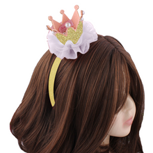 Load image into Gallery viewer, Babymoon Princess Girl’s Pearl Crown Headband | Hair Accessories | Gold
