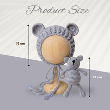 Load image into Gallery viewer, Babymoon Bear Teddy with Cap New Born Baby Photography Shoot Props Costumes
