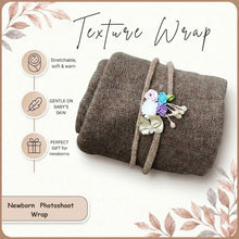 Load image into Gallery viewer, Babymoon Textured Stretchble Baby Photography Shoot Wrap Cloth With Hairband - Grey
