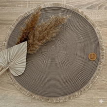 Load image into Gallery viewer, Babymoon Large Hand Woven Boho Jute Macramé Mat Layer
