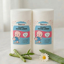 Load image into Gallery viewer, Babymoon Disposable Flushable Diaper Liners | Biodegradable Bamboo Nappy Diaper Liners
