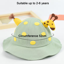 Load image into Gallery viewer, Babymoon Giraffe Baby Boys Girls Kids Summer Cap with Head String Doted Beach Hat | Green | 2-6 Year
