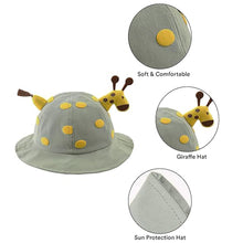Load image into Gallery viewer, Babymoon Giraffe Baby Boys Girls Kids Summer Cap with Head String Doted Beach Hat | Green | 2-6 Year
