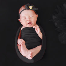 Load image into Gallery viewer, Babymoon Set of 2 | Milk Velvet Stretchable Wrap with Layer | Baby Photoshoot Props | Black
