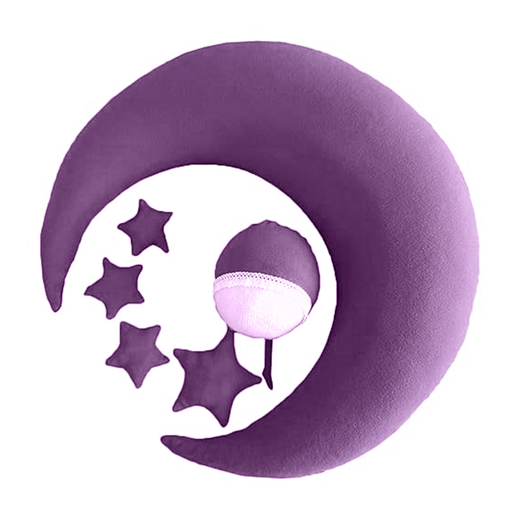 Babymoon Stars & Moon Posing Photography Props | Purple | 6 Pieces