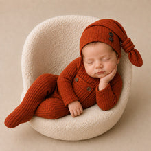 Load image into Gallery viewer, Babymoon Stretchable Bodysuit &amp; Cap New Born Outfits Costumes | Caramel | 0-1 Month
