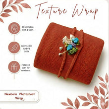 Load image into Gallery viewer, Babymoon Textured Stretchble Baby Photography Shoot Wrap Cloth With Hairband - Maroon
