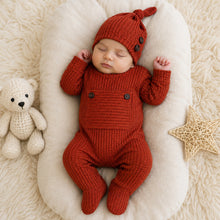 Load image into Gallery viewer, Babymoon Stretchable Bodysuit &amp; Cap New Born Outfits Costumes | Caramel | 0-1 Month
