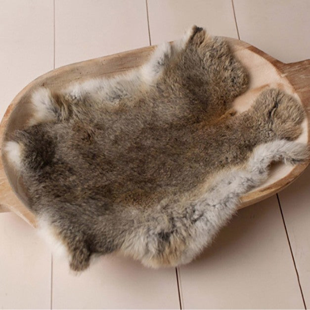 Babymoon Rabbit Fur | Basket Filler | Baby Photography Props | Dual Tone | Greyish Brown