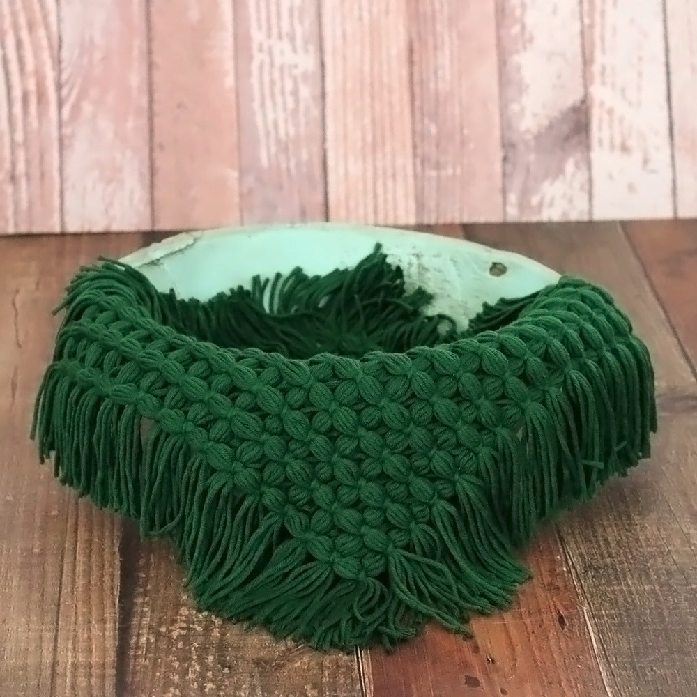 Babymoon Petal Layer Blanket Basket Filler | Baby Photography Props| Dark Green