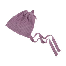 Load image into Gallery viewer, Babymoon Waffle Beanie Cap with String | Baby Photography Props | Purple
