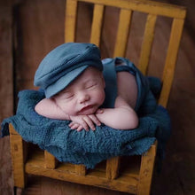 Load image into Gallery viewer, Babymoon | Set of 2 | French Cap &amp; Pant | Baby Photography Props | Costume | Blue
