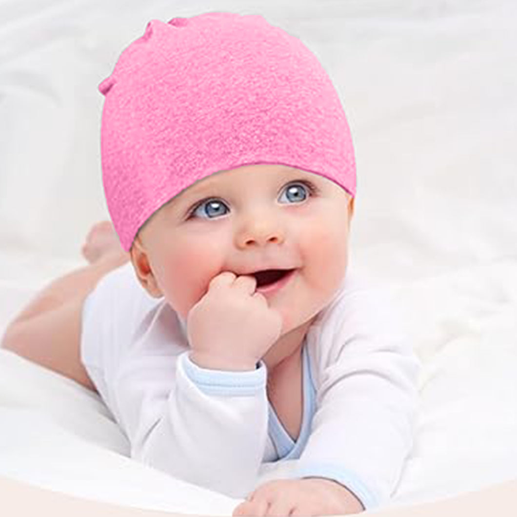 Babymoon Stretchable Pullover Baby Hat Caps | 3-12 Months | Pink