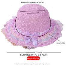 Load image into Gallery viewer, Babymoon Fancy Lace Baby Boys Girls Kids Summer Cap with Head String Sun Beach Hat | Purple | 2-8 Year
