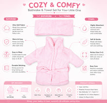 Load image into Gallery viewer, Babymoon Spa Bathrobe &amp; Towel Set Newborn Photography Costume | Baby Gift Set | Pink
