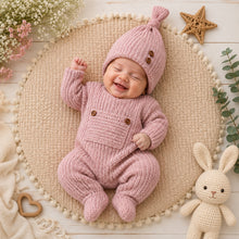 Load image into Gallery viewer, Babymoon Stretchable Bodysuit &amp; Cap New Born Outfits Costumes | Pink | 0-1 Month
