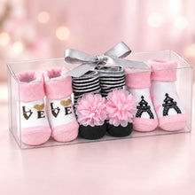 Load image into Gallery viewer, Babymoon Set of 3 | Non-Skid, Anti Slip Baby Socks Gift Box | Safety Protector | 0-9M | Light Pink
