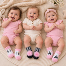 Load image into Gallery viewer, Babymoon Set of 3 | Non-Skid, Anti Slip Baby Socks Gift Box | Safety Protector | 0-9M | Light Pink
