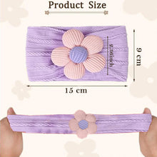 Load image into Gallery viewer, Babymoon Set of 3 | Baby Stretchable Belt Flower Hairband for Baby Girl | Hair Accessories| Baby Headband for Girls | 0-6 yrs, Purple,Pink,Green
