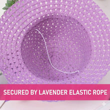 Load image into Gallery viewer, Babymoon Set of 2 | Baby Girls Summer Sunflower Straw Kids Sun Hat with Sling Purse Handbag | Beach Hat | 2-6 Years | Purple

