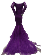 Load image into Gallery viewer, Babymoon Off Shoulder Maternity Gown Dress - Purple
