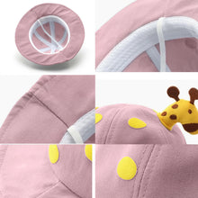 Load image into Gallery viewer, Babymoon Giraffe Baby Boys Girls Kids Summer Cap with Head String Doted Beach Hat | Pink | 2-6 Year

