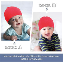 Load image into Gallery viewer, Babymoon Stretchable Pullover Baby Hat Caps | 3-12 Months | Red
