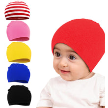 Load image into Gallery viewer, Babymoon Stretchable Pullover Baby Hat Caps | 3-12 Months | Red
