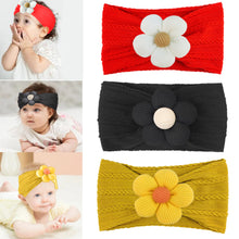 Load image into Gallery viewer, Babymoon Set of 3 | Baby Stretchable Belt Flower Hairband for Baby Girl | Hair Accessories| Baby Headband for Girls | 0-6 yrs, Red,Black,Yellow
