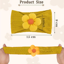 Load image into Gallery viewer, Babymoon Set of 3 | Baby Stretchable Belt Flower Hairband for Baby Girl | Hair Accessories| Baby Headband for Girls | 0-6 yrs, Red,Black,Yellow
