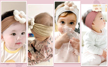 Load image into Gallery viewer, Babymoon Set of 3 | Baby Stretchable Belt Flower Hairband for Baby Girl | Hair Accessories| Baby Headband for Girls | 0-6 yrs, Red,Black,Yellow
