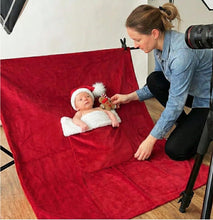 Load image into Gallery viewer, Babymoon Set of 2 | Baby Christmas Pocket with Santa Clause Hat | Baby Photoshoot Props | Christmas Props | Red | 0-1 Month
