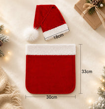 Load image into Gallery viewer, Babymoon Set of 2 | Baby Christmas Pocket with Santa Clause Hat | Baby Photoshoot Props | Christmas Props | Red | 0-1 Month
