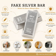 Load image into Gallery viewer, Babymoon Artificial Silver Bar Bullion Prop for Baby Photoshoot Props  | Decorative Add-ons
