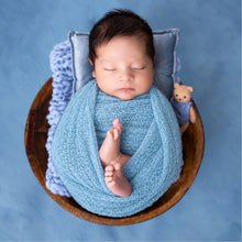 Load image into Gallery viewer, Babymoon Mohair Stretchble Baby Photography Shoot Wrap Cloth - Sky Blue

