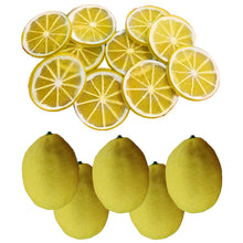 Load image into Gallery viewer, Babymoon Artificial 5 Lemons &amp; 10 Lemon&#39;s Slices | Decorative Add-ons | Photography Props | Set of 15
